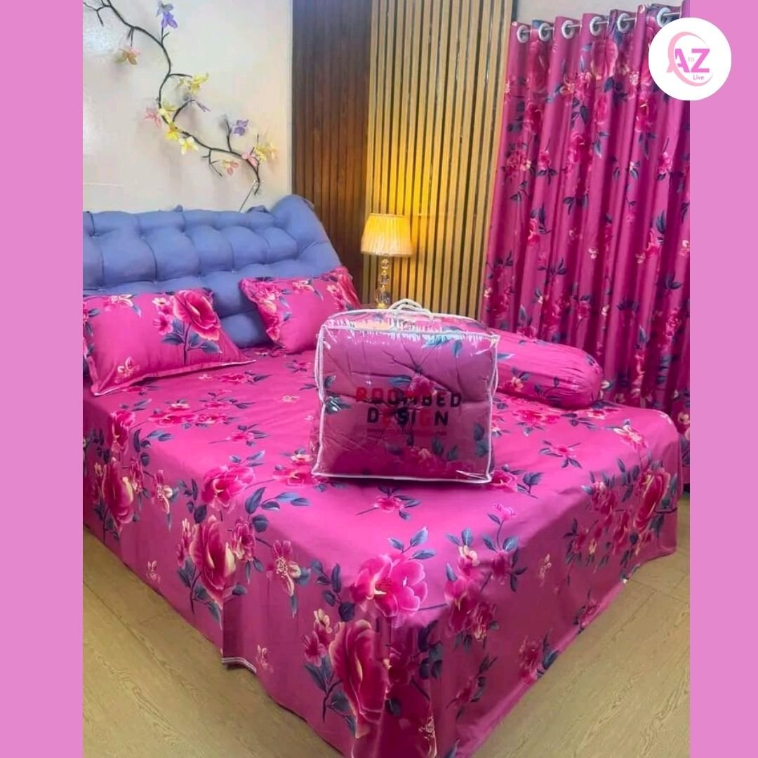 Pink leaf Comforter (5 pics Set 10 ounce)